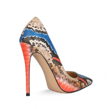 Snakeskin pattern high heels