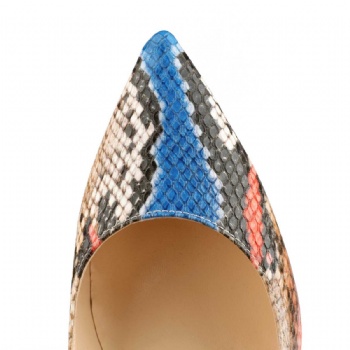 Snakeskin pattern high heels