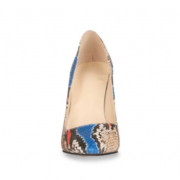 Snakeskin pattern high heels